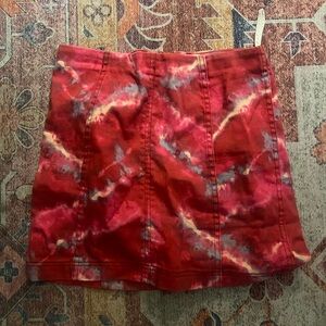 Tie-Dye Red and Pink Women's Skirt